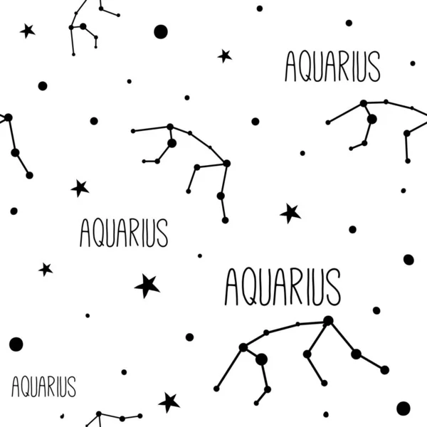 Akwaria. Płynny wzór ze znakiem zodiaku — Wektor stockowy