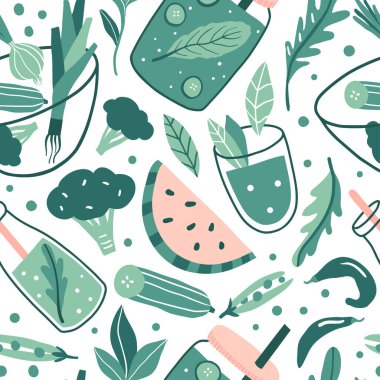 Elle çizilmiş vegan pürüzsüz desen