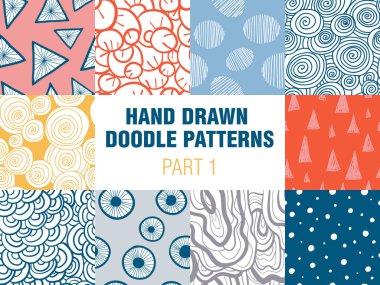 On renkli basit minimalist dikişsiz desen seti