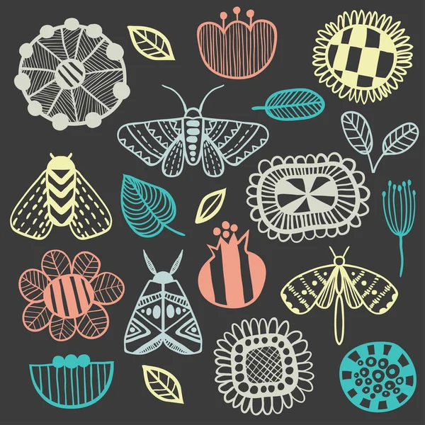 Floral and insects graphic design — Stock Vector