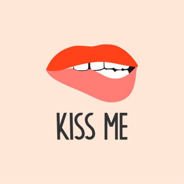 Öp beni. Kadının dudak çizimi