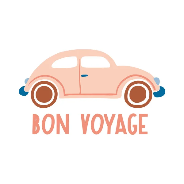 Bon voyage card, wydrukować lub plakat — Wektor stockowy