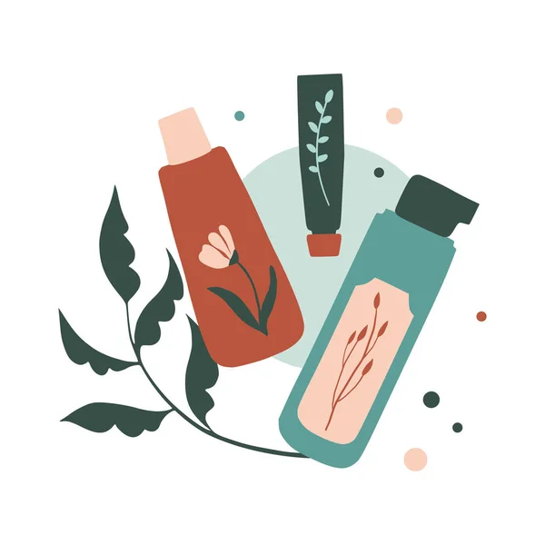 Ilustração cosmética orgânica — Vetor de Stock