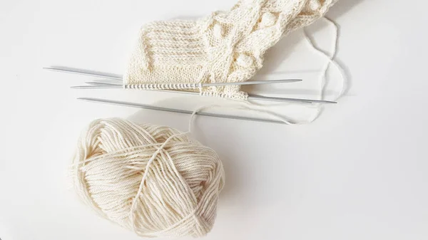 Knitted wool socks hand made — Stockfoto