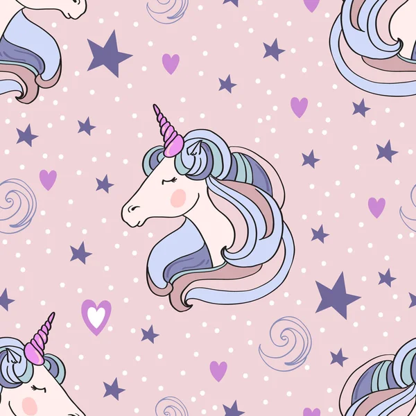 Unicorns seamless pattern. Vector elements for design — Stock Vector