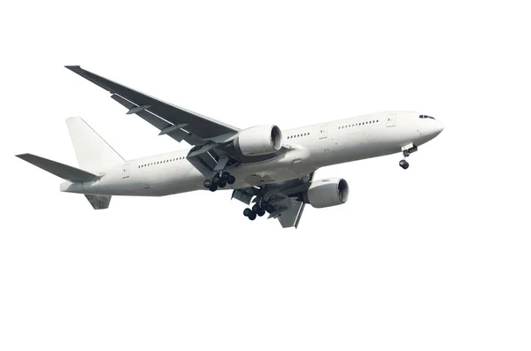 Kereskedelmi Repülőgép Fehér Háttér — Stock Fotó