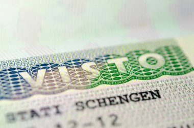 Yakın çekim vize pasaport Schengen