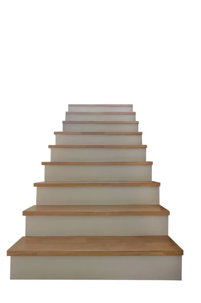 Wooden Stairs White Background — Stock Photo, Image