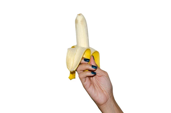 Hand holding banana — Stock Photo, Image