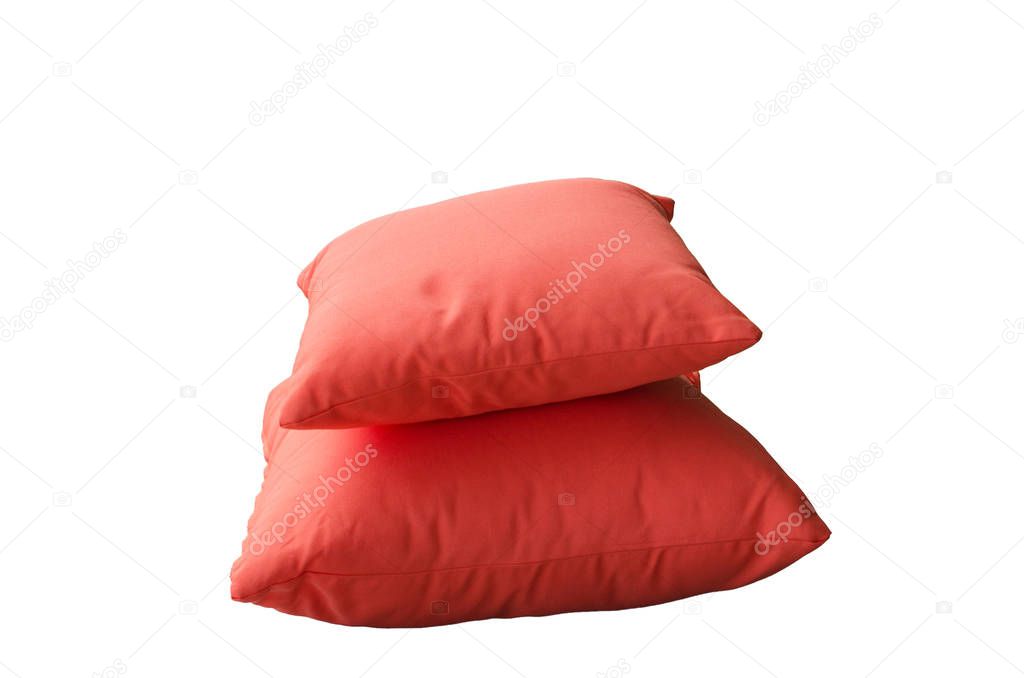 Cushions red on white background