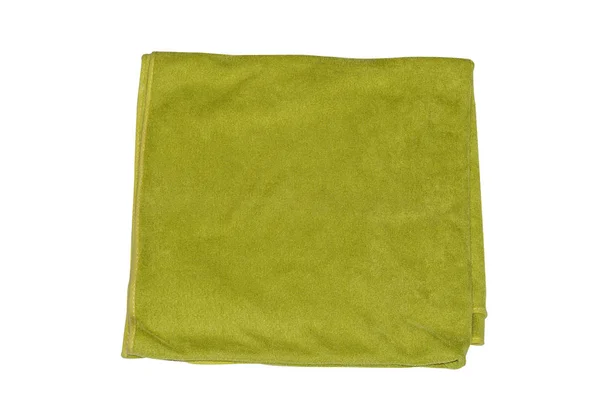 Zielony Ręcznik Białym Tle — Zdjęcie stockowe