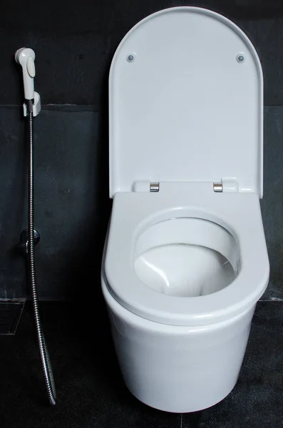 Weiße Toilettenschüssel Badezimmer — Stockfoto
