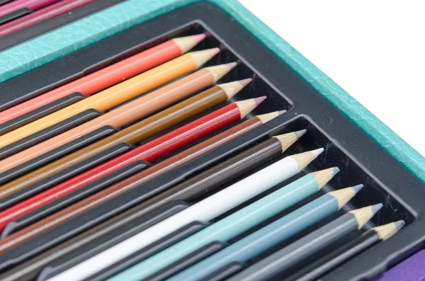 彩色蜡笔盒 — 图库照片