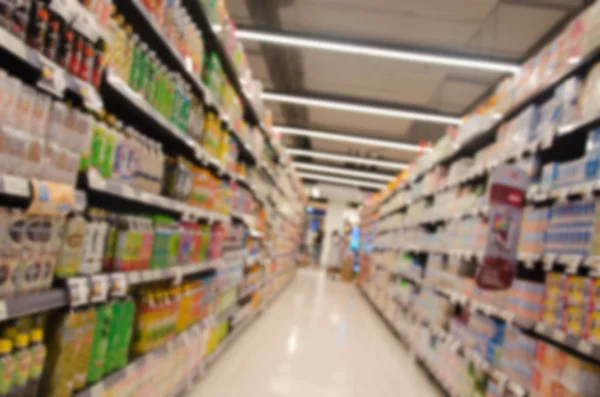 Comida de supermercado desfocada — Fotografia de Stock