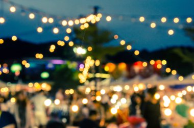 Festival gıda gece pazarı için arka plan kullanım bulanıklık.