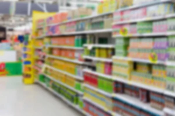 Desfocagem alimentos supermercado — Fotografia de Stock