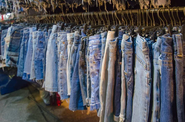 Shorts jeans hanging — Stock Photo, Image