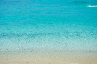 Manzara ve mavi dalgalar deniz.