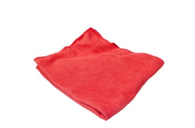 Beyaz arka plan üzerine mikrofiber kumaş.