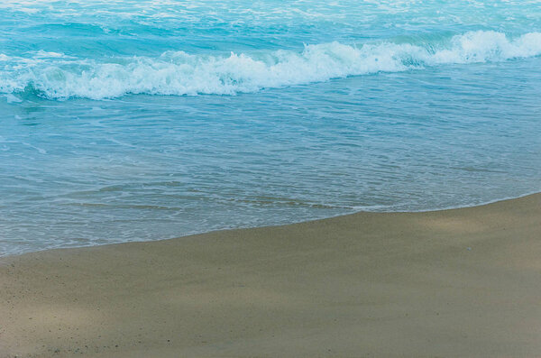 Landscape and blue sea waves.