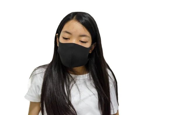 Asian girl is ill with a virus. — Stock Photo, Image