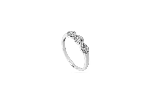 Diamond Ring Jewelry White Background Clipping Path — Stock Photo, Image