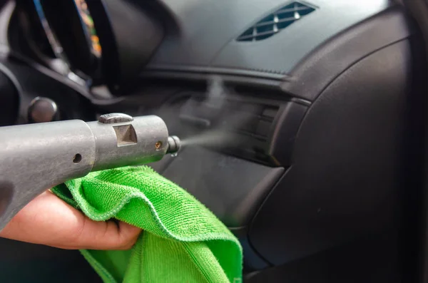 Limpe Carro Esterilização Calor Vapor Limpeza Dutos Desinfecção Veículos — Fotografia de Stock