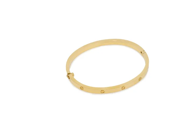 Gouden Armband Witte Achtergrond — Stockfoto