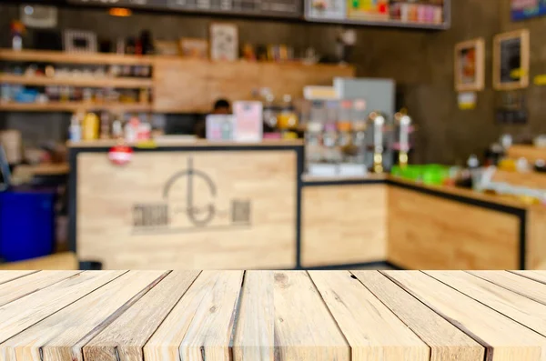 Houten Tafelblad Abstracte Vervaging Defocus Cafe Shop Voor Gebruik Als — Stockfoto