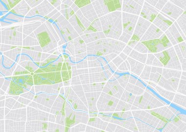Berlin renkli vektör harita