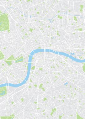 Renkli planı harita Londra, havadan görünümü