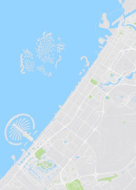 Dubai renkli vektör harita