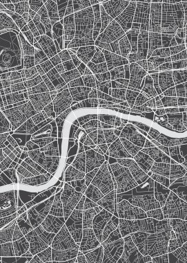 Londra şehir planı, detaylı vektör harita
