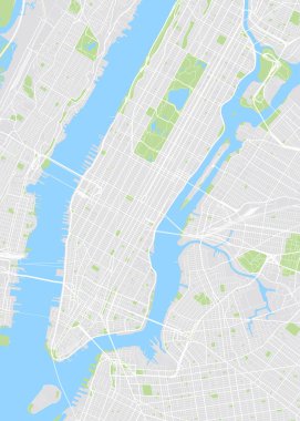 New York renkli vektör harita