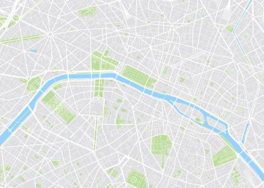 Paris renkli vektör harita