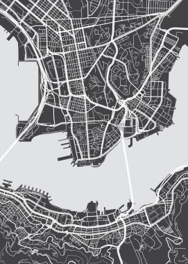 Vektör detaylı harita Hong Kong