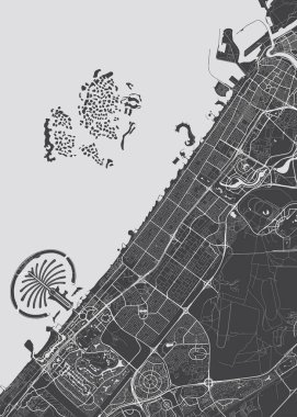 Vektör detaylı harita Dubai
