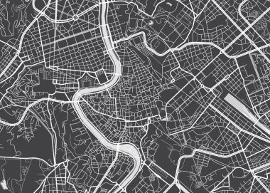 Vektör detaylı harita Roma