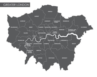 Vektör Greater London idari harita