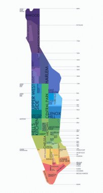 Manhattan'ın vektör harita mahalleleri