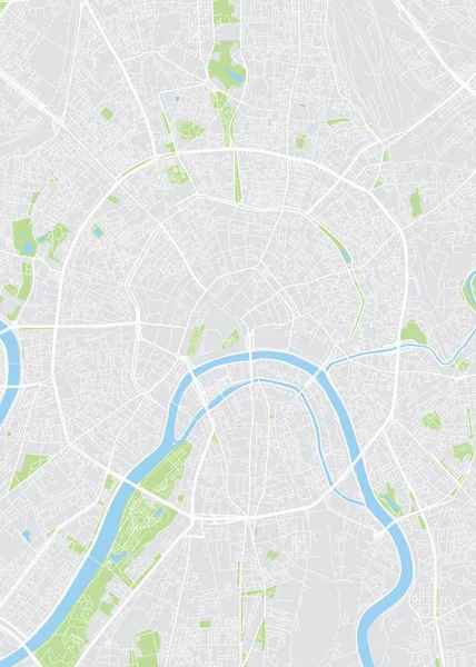Renkli planı harita Moskova, havadan görünümü — Stok Vektör