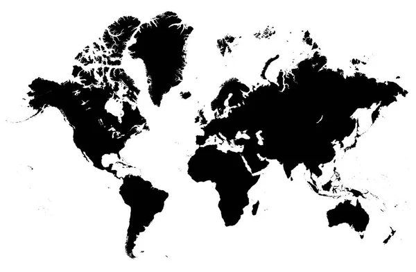 Mapa detalhado da silhueta vetorial mundial —  Vetores de Stock