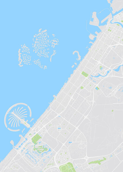 Dubai colored vector map