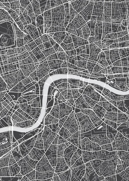 Londres plano de la ciudad, mapa vectorial detallado — Vector de stock