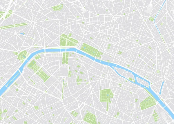 Paris renkli vektör harita — Stok Vektör