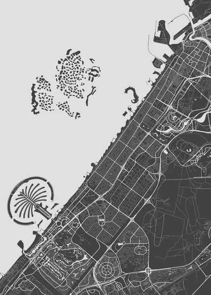 Vector detalhou mapa Dubai —  Vetores de Stock