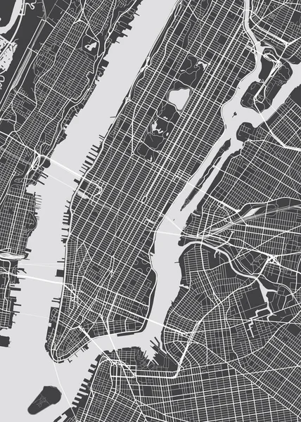 Διάνυσμα λεπτομερής χάρτης Νέας Υόρκης — Διανυσματικό Αρχείο