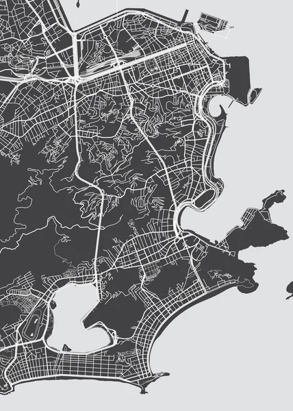 Carte détaillée du vecteur Rio de Janeiro — Image vectorielle