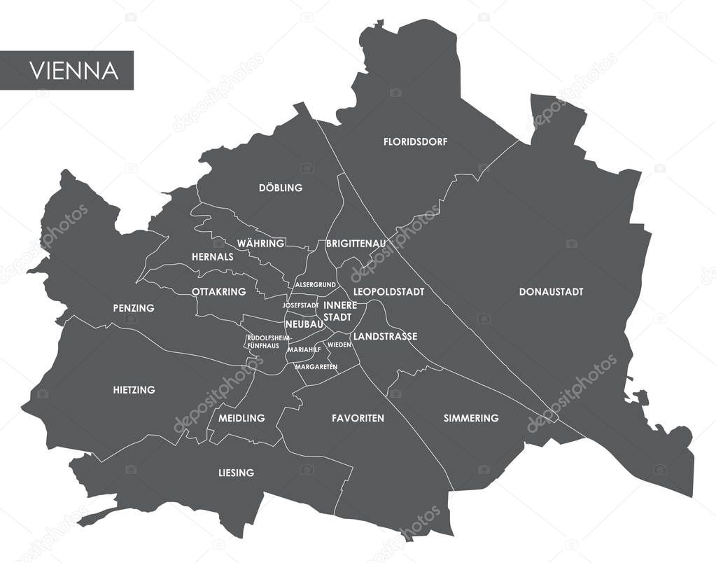 Vector map Vienna district