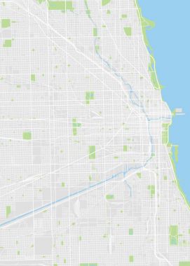 Chicago renkli vektör harita